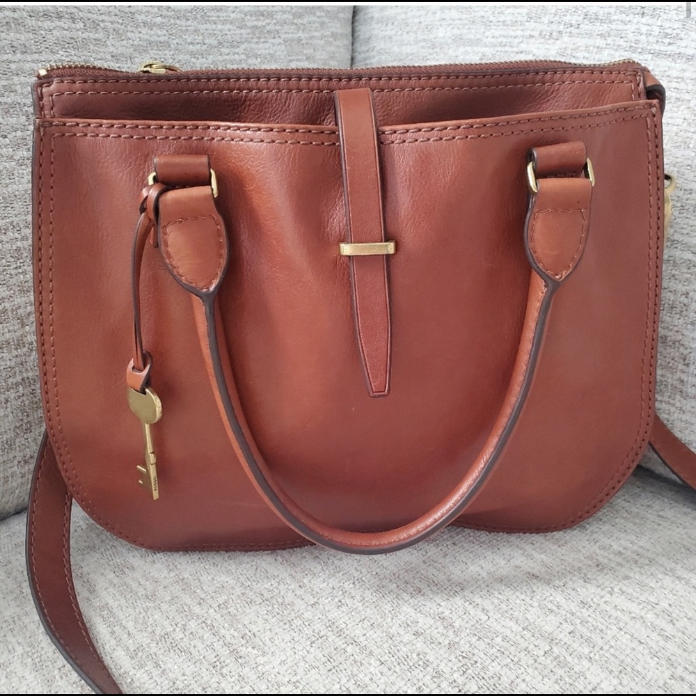 Fossil Ryder leather satchel purse